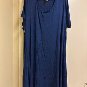 S76  Style & Co Swing Dress Navy Blue Short Sleeves 3x 22 24
